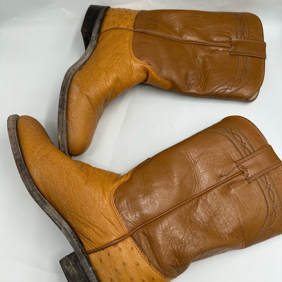 Justin Vintage Ostrich Leather Western Boots Women’s Size 6 B - Picture 6 of 10